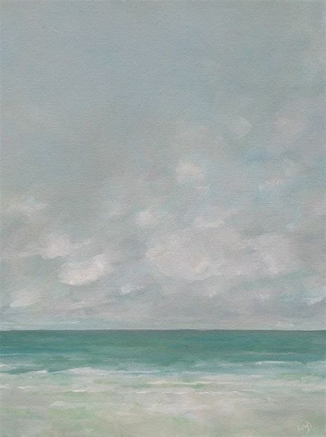 Sale Original Seascape Painting 18x24 Inches Oil Painting Ocean Cloudy