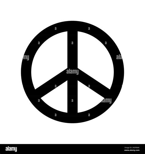Peace Symbol Black Peace Symbol On White Background Vector