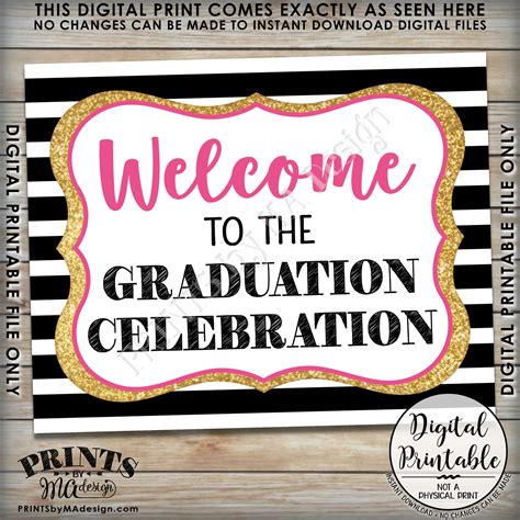 Graduation Party Sign Welcome To The Graduation Party Etsy Uk