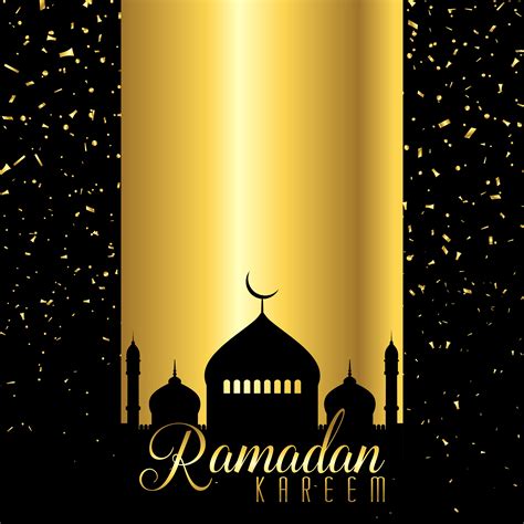 Ramadan Kareem Background With Mosque Silhouette On Confetti Design