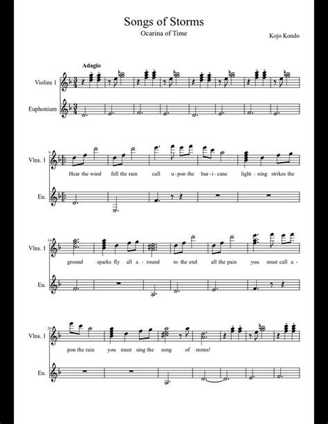 Ocarina of time (la leyenda zelda: Song of Storms sheet music download free in PDF or MIDI