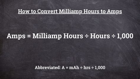 Milliamp Hours To Amps Mah To A Conversion Calculator Footprint Hero