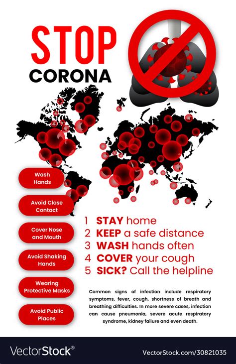 Coronavirus Covid 19 Awareness Poster Design Vector Image