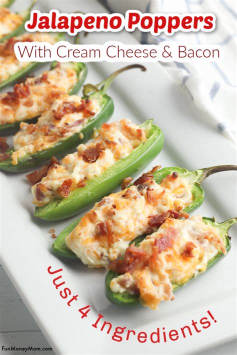 Baked Jalapeno Poppers With Cream Cheese Cheddar And Bacon