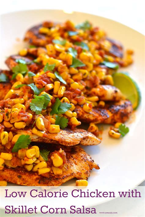 Loading kale into this quick dinner recipe provides some calcium as well as vitamins and fiber. Low Calorie Spicy Chicken with Skillet Corn Salsa ...
