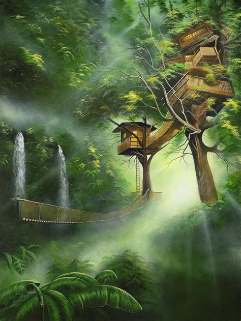 Treehouse Painting By Geno Peoples Fine Art America
