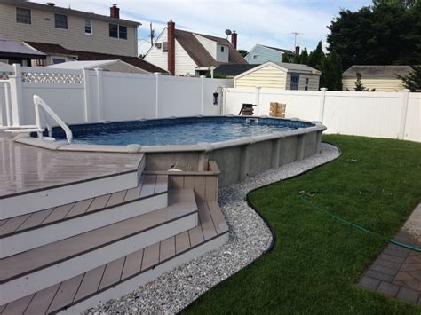 12x24 Pool With Deck Brothers 3 Pools Aboveground Semi Pool