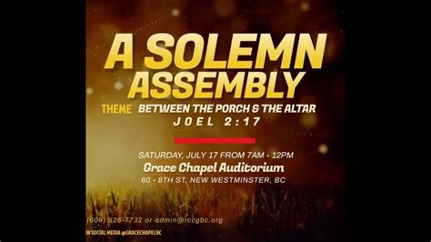 Solemn Assembly Rccg Grace Chapel Youtube