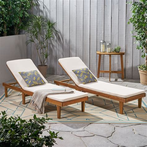 Check spelling or type a new query. Maddison Outdoor Modern Acacia Wood Chaise Lounge with ...