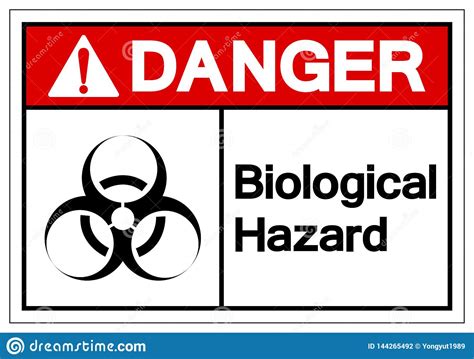 Biological Hazard Symbol Outline Icon Vector Illustration Caution