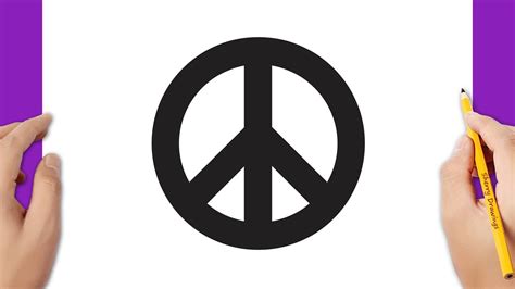 How To Draw The Peace Symbol Easy Youtube