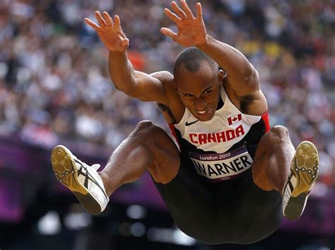 Events are held over two consecutive days and the winners are determined by the combined performance in all. Canada's Damian Warner competes in the men's decathlon ...
