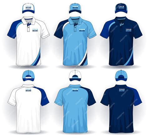 Premium Vector Set Of Uniform Template Polo Shirts And Caps