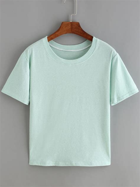 Crew Neck Green T Shirt Shirts Aesthetic Shirts Clothes