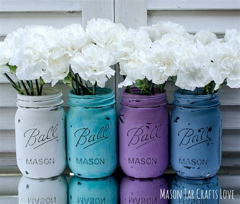 Painted Mason Jars For Spring Mason Jar Crafts Love