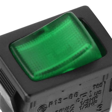 16A GREEN LED POWER ON OFF MINI ROCKER TOGGLE SWITCH 12V ACC GND
