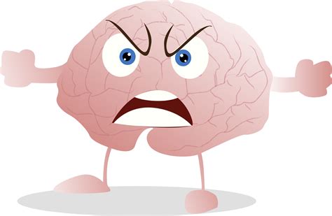 Angry And Annoyed Brain Mascot Isolated By 09910190 Thehungryjpeg
