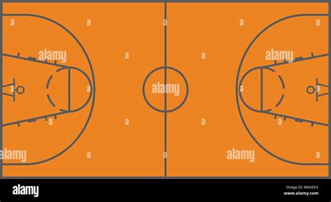Basketball Field Layout Playing Field Scheme Top View Stock Vector