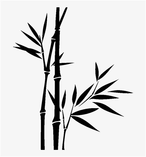 Sticker Deux Tiges De Bambous Avec Une Jeune Pousse Tiges Bambou