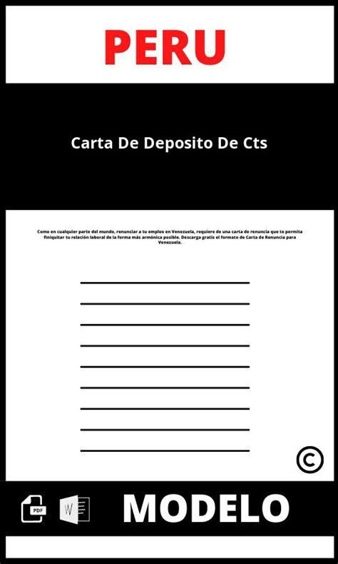 Modelo De Carta De Deposito De Cts 2024