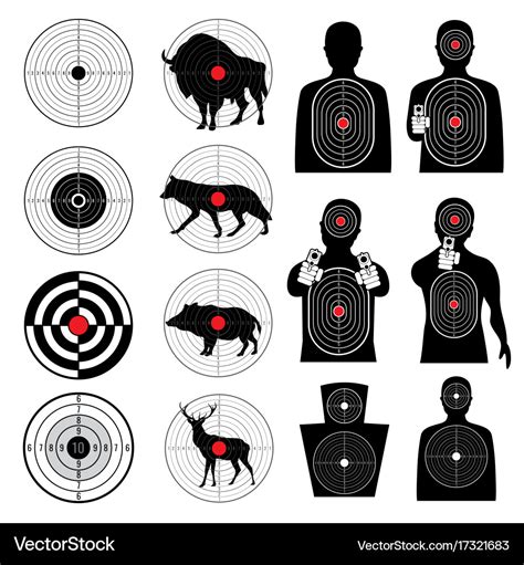 Gun Shooting Targets And Aiming Target Silhouettes