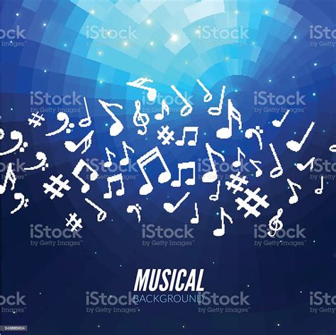 Vector Abstract Musical Background With Notes Stock Illustration