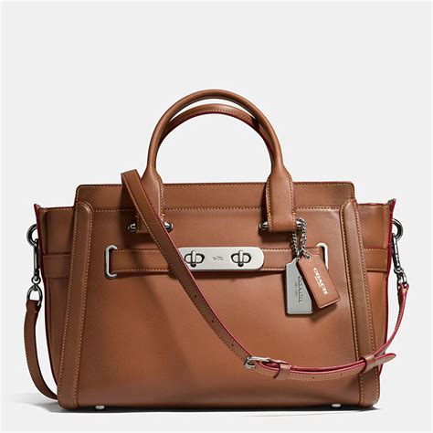 Coach Designer Handbags Coach Swagger In Burnished Glovetanned Leather