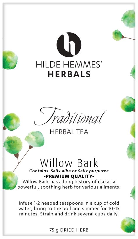 Willow Bark G Herbal Tea Hilde Hemmes Herbals