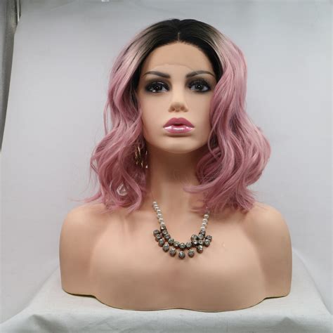 Short Pink Wigs Body Wave Pink Lace Front Wigs 12 Short Etsy