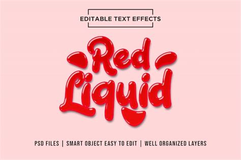 Premium Psd Red Liquid Editable Text Effect Mockup