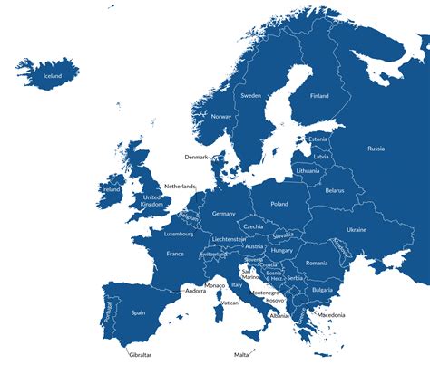 Western Europe Political Map With Capitals