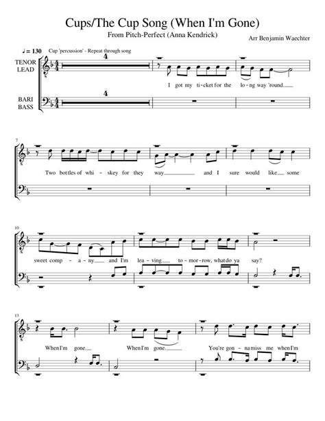 Cups When Im Gone Sheet Music Anna Kendrick Very Easy