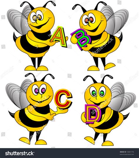 Alphabet Bees Vector 10001776 Shutterstock