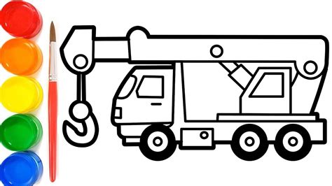 Cara Menggambar Mobil Crane | Belajar Mewarnai Gambar Mobil - YouTube