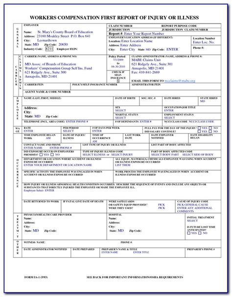 Workmens Compensation Forms South Africa Form Resume Examples