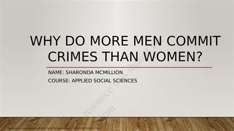 Why Do More Men Commit Crimes Than Women Browsegrades