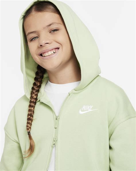 Nike Sportswear Club Fleece Older Kids Girls Oversized Full Zip