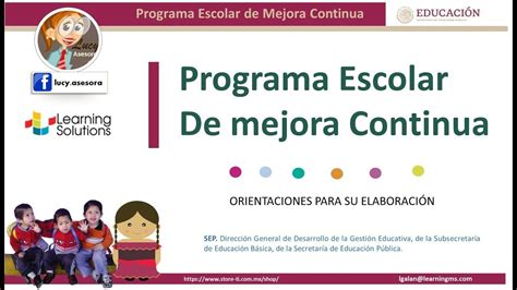 Infografia Programa Escolar De Mejora Continua Programa Escolar De