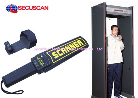 Black Airport Portable Metal Detector Super Handheld Body Scanner With