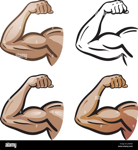 Strong Male Arm Hand Muscles Biceps Icon Or Symbol Gym Health Protein Logo Cartoon Vector