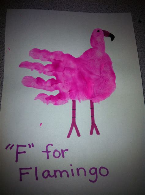 F For Flamingo Handprint Hand Print Ive Also Seen Others With A