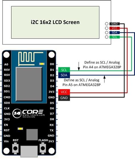 Wiring Nodemcu Esp8266 12e With I2c 16×2 Lcd Screen Arduino Arduino