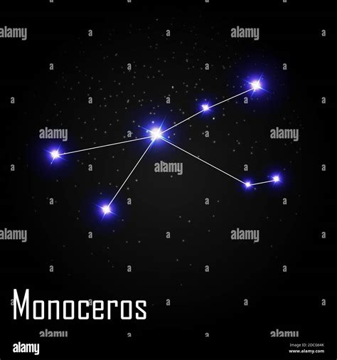 Monoceros Constellation With Beautiful Bright Stars On The Background