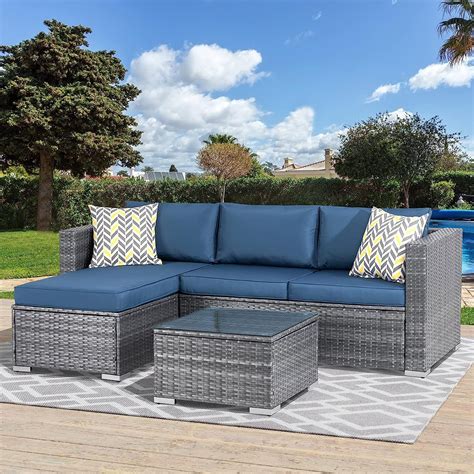 Jamfly Patio Furniture Set All Weather Wicker Outdoor Patio Sectional