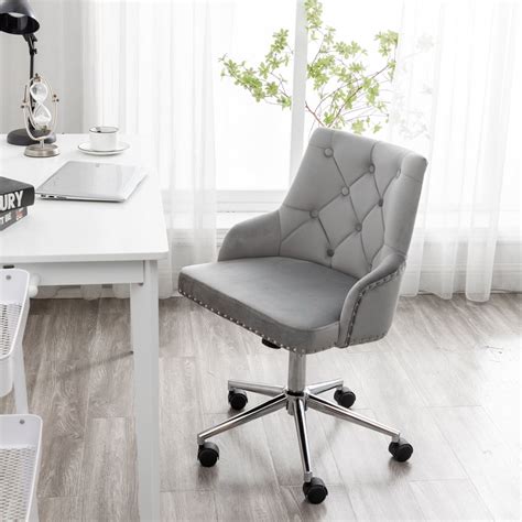 Veryke Modern High Back Tufted Velvet Home Office Desk Chair With