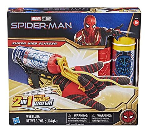 marvel spider man super web slinger 2 in 1 shoots webs or water spider man web shooter toy