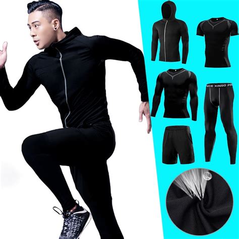 men s compression sport suits gym tights training clothes workout jogging fitness suit quick dry