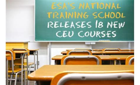 esa s training school releases 18 new ceu courses 2018 12 19 sdm magazine