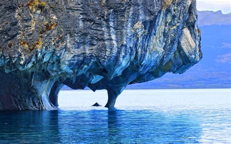 Cave Nature Trees Clear Water Chile Patagonia Marble Rocks