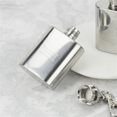 Personalised Tree Mini Hip Flask Keyring By We Love To Create
